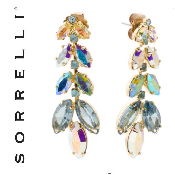 Sorrelli Jewelry - Sorrelli Repeating Navette Dangle Earrings Blue Green Multi NWT